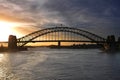 View of Sydney Harbour Bridge at sunset