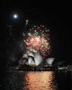 View of Sydney Opera house fireworks