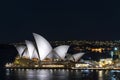 View of sydney opera house landmark exterior at night australia Royalty Free Stock Photo