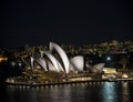 View of sydney opera house landmark exterior at night australia Royalty Free Stock Photo