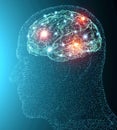 View of the synapses. Brain connections. Neurons and synapses. Communication and cerebral stimulus. Neural network circuit