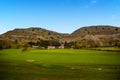 A view of the syncline of the Eglwyseg Mountain above Llangollen, Wales Royalty Free Stock Photo