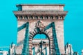 View of Szechenyi Chain Bridge. Budapest, Hungary Royalty Free Stock Photo