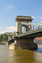 View of the Szechenyi Chain Bridge in Budapest. Hungary Royalty Free Stock Photo