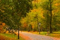 Footpath in Maksimir park in autumn, Zagreb, Croatia, Europe Royalty Free Stock Photo