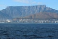 View of Table Mountain above Cape Town in South Africa, from the Atlantic Ocean Royalty Free Stock Photo