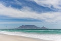 View of Table Mountain from Blouberg in Cape Town Royalty Free Stock Photo