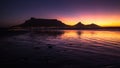 Table Mountain Sunset in South Africa Cape Town Silhouette Royalty Free Stock Photo