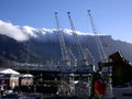 view of Table mountain in the clouds in Cape town Royalty Free Stock Photo