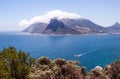 View of table mountain in the clouds and Cape Town, South Africa. Royalty Free Stock Photo