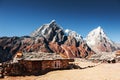 View of Taboche and Cholatse peaks in Himalayas, Nepal