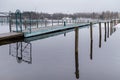 View of the The Tahtiniemi Bridge, a cable-stayed harpform bridge in Heinola, Finland. Royalty Free Stock Photo