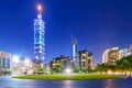 View of Taipei 101 from a running track at night Royalty Free Stock Photo