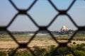 View of Taj Mahal through jali from red fort in agra, uttar pradesh