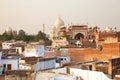 The view of Taj Mahal from the roof of Taj Ganj area