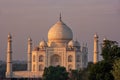View of Taj Mahal at sunset in Agra, Uttar Pradesh, India