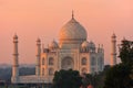 View of Taj Mahal at sunset in Agra, Uttar Pradesh, India