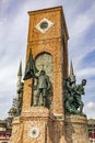 View from Taksim Square, Istanbul`s most famous tourist square with ataturk and taksim monum Royalty Free Stock Photo