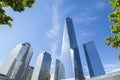 View of tall buildings and the Freedom tower in downtown Manhattan, New York City