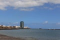 View of the tallest building in the capital Arrecife.