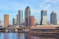 Winter View of Tampa, Florida Skyline Royalty Free Stock Photo