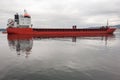 View of the tanker entering the harbor