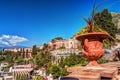 View of Taormina - famous resort in Sicily, Italia.