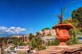 View of Taormina - famous resort in Sicily, Italia.