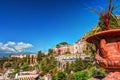 View of Taormina - famous resort in Sicily, Italia.