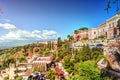 View of Taormina - famous resort in Sicily, Italia.