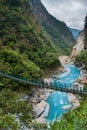 View of Taroko Gorge and Hiking Trail of Jhuilu Old Trail in Taroko National Park Royalty Free Stock Photo