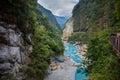 View of Taroko Gorge and Hiking Trail of Jhuilu Old Trail in Taroko National Park Royalty Free Stock Photo