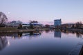 View of Tartu city over the Emajogi river. Royalty Free Stock Photo