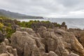 View of the Tasman Sea. Pancake Rocks. Paparoa national park, South Island, New Zealand Royalty Free Stock Photo