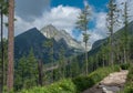 View from Tatra mountain trail. Tatra mountain in summer, Slovakia.