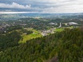 View from the Tatra Mountains to the small town of Zakopane in Poland Royalty Free Stock Photo