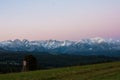 View of the Tatras from the village of ÃÂapszanka. Royalty Free Stock Photo