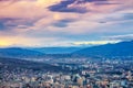 View of Tbilisi city at sunset, Georgia country, Europe Royalty Free Stock Photo