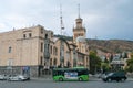 view of Tbilisi. real Sakartvelo or Georgia. combination of past and modern. Tbilisi city traffic