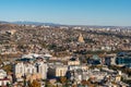 View of Tbilisi with Sameba, Trinity Church and other landmarks