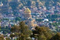 View of Tbilisi with Sameba, Trinity Church and other landmarks