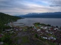 View of Tehoru, Maluku, Indonesia from a drone camera