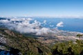 View from the Teide National Park on Tenerife at an altitude of 2300 meters to the north coast and the Atlantic