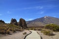 View of  Teide volcano in the National Park of Las Canadas del Teide,Tenerife,Canary Islands,Spain. Royalty Free Stock Photo