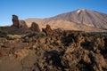 View of the Teide volcano with Roques de Garcie rocks