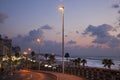 Tel-Aviv Boardwalk & Beach at Dusk Royalty Free Stock Photo