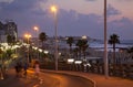 Tel-Aviv Boardwalk & Beach at Dusk Royalty Free Stock Photo