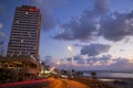 Tel-Aviv Boardwalk & Beach at Dusk Royalty Free Stock Photo