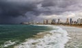 View of Tel Aviv and the Mediterranean coast before the storm as seen from the old Jaffa Royalty Free Stock Photo