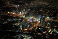View of Tel Aviv at night from the plane, Israel Royalty Free Stock Photo